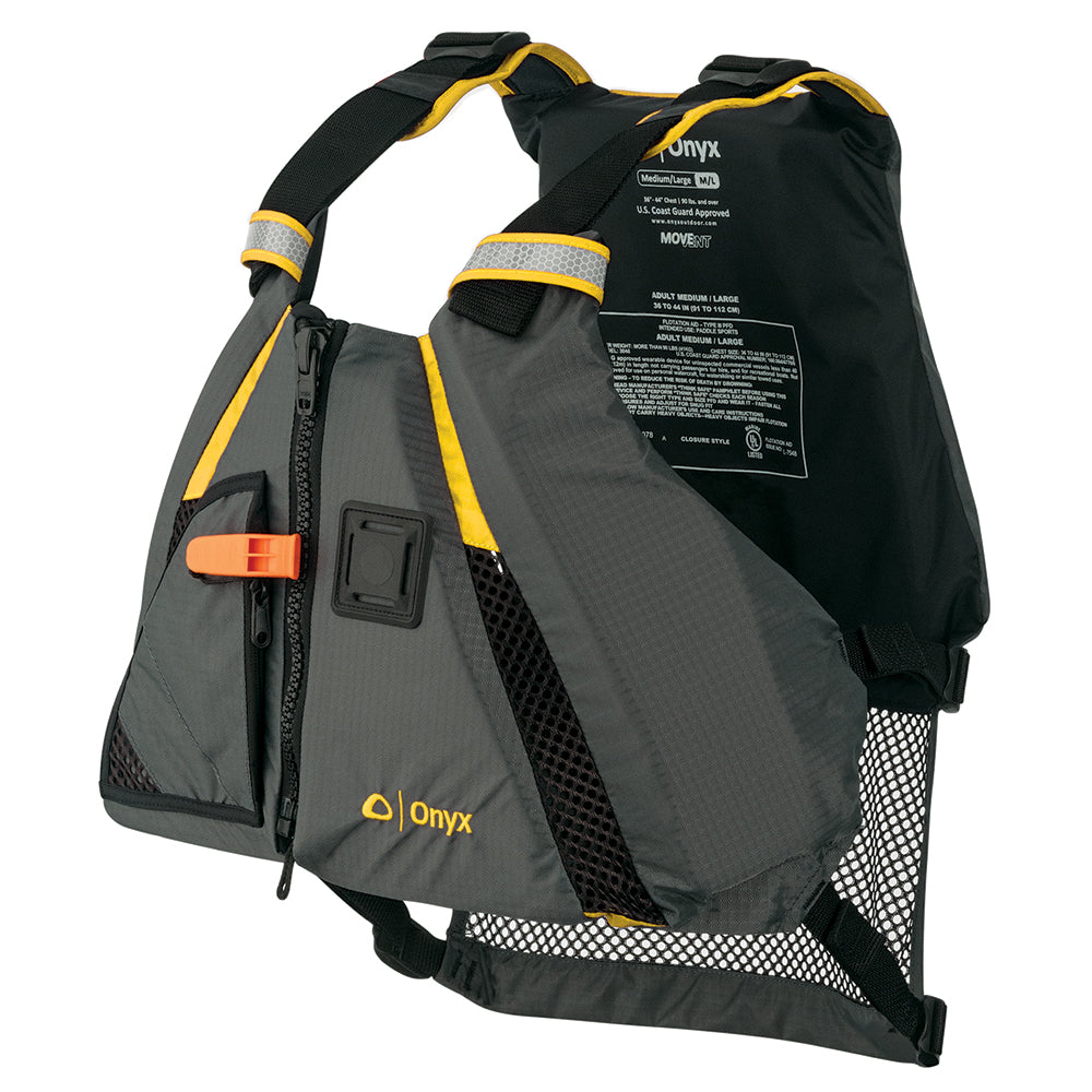 Onyx Movement Dynamic Paddle Sports Vest  YellowGrey  ML 12220030004018