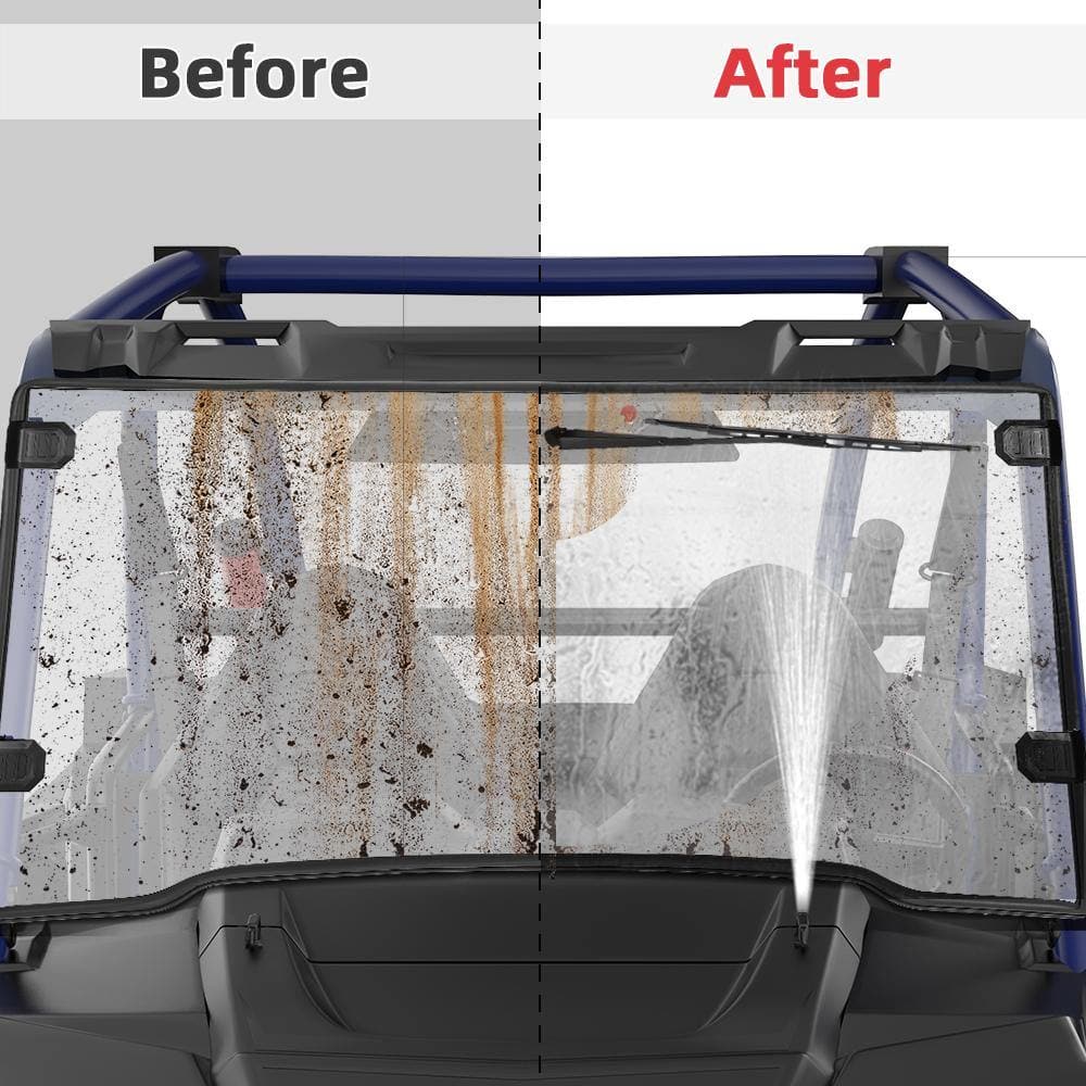 12V Electric Windshield Wiper Washer Kit for Polaris RZR, Ranger, Can-Am