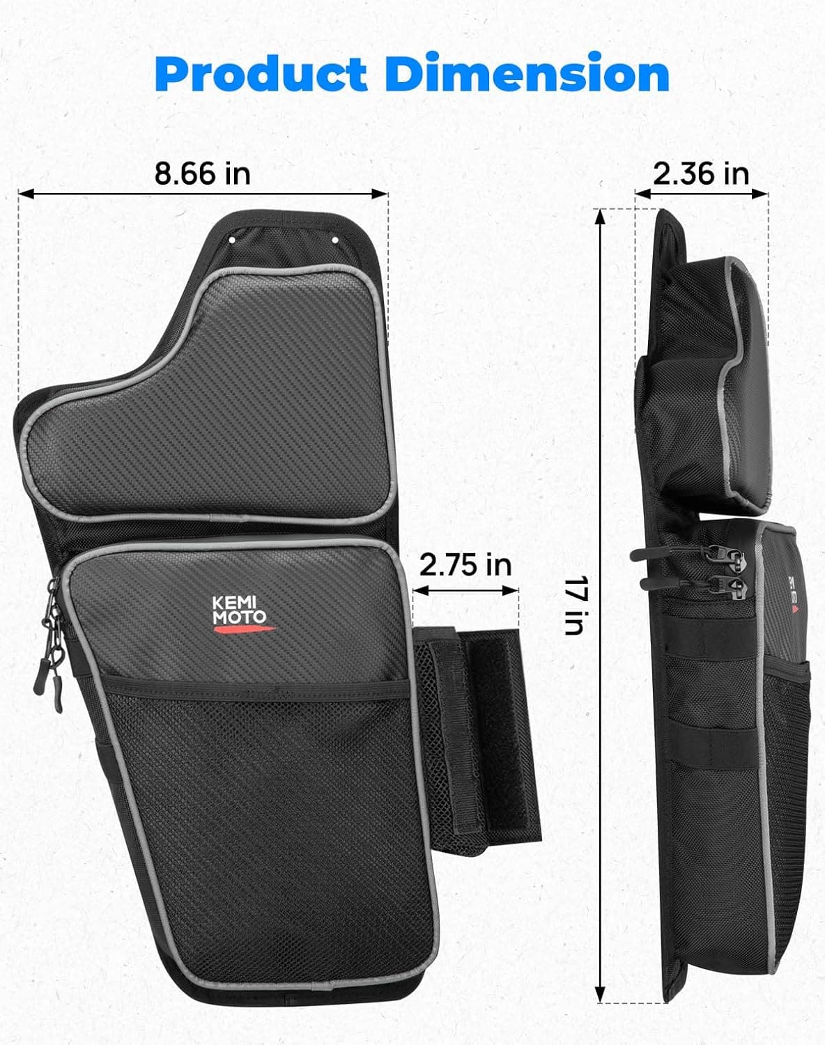 Front Lower Door Bags with Knee for Polaris General 1000/4 2016-2025, 2PCS