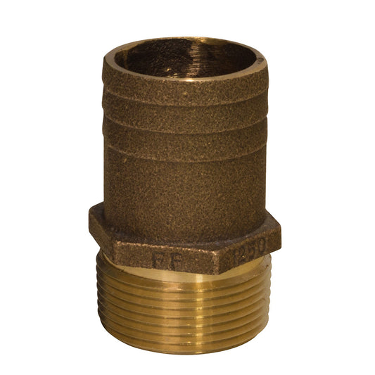 GROCO 34 NPT x 1 Bronze Full Flow Pipe to Hose Straight Fitting FF750