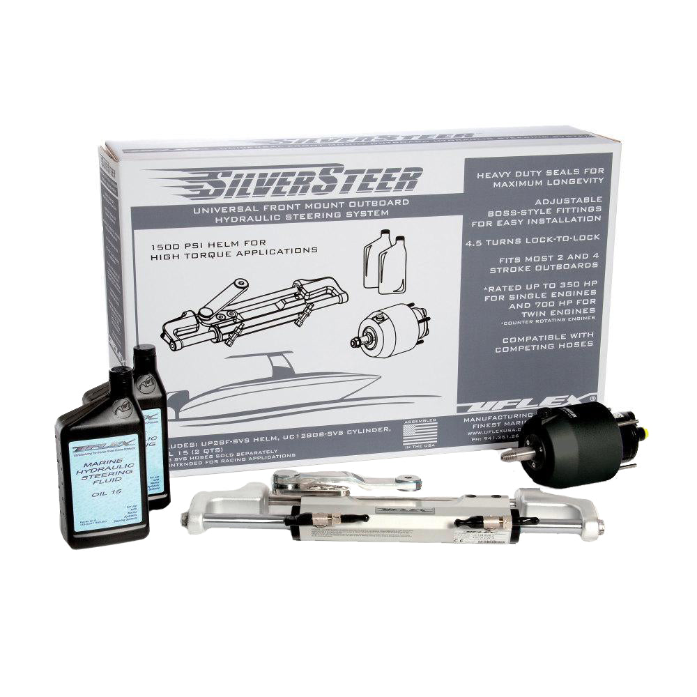 Uflex SilverSteer Universal Front Mount Outboard Hydraulic Steering System w UC128SVS1 Cylinder SILVERSTEER10B