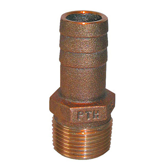 GROCO 114 NPT x 118 ID Bronze Pipe to Hose Straight Fitting PTH1125
