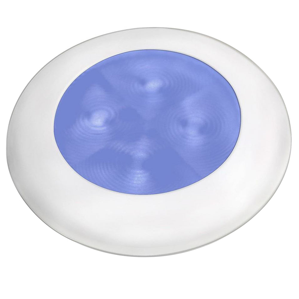 Hella Marine Blue LED Round Courtesy Lamp  White Bezel  24V 980503241