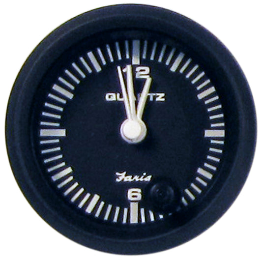 Faria Euro Black 2 Clock  Quartz Analog 12825