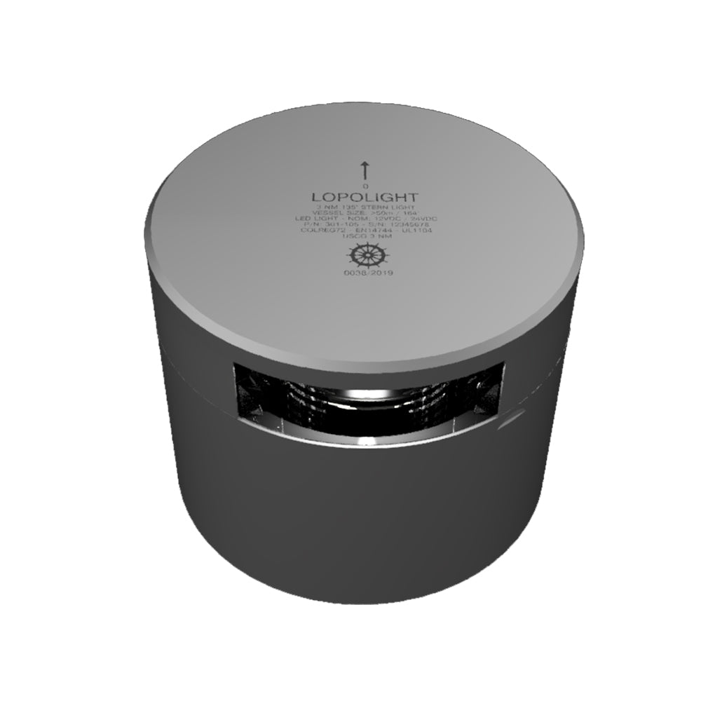 Lopolight Series 301105  Stern Light  3NM  Horizontal Mount  White  Silver Housing 301105