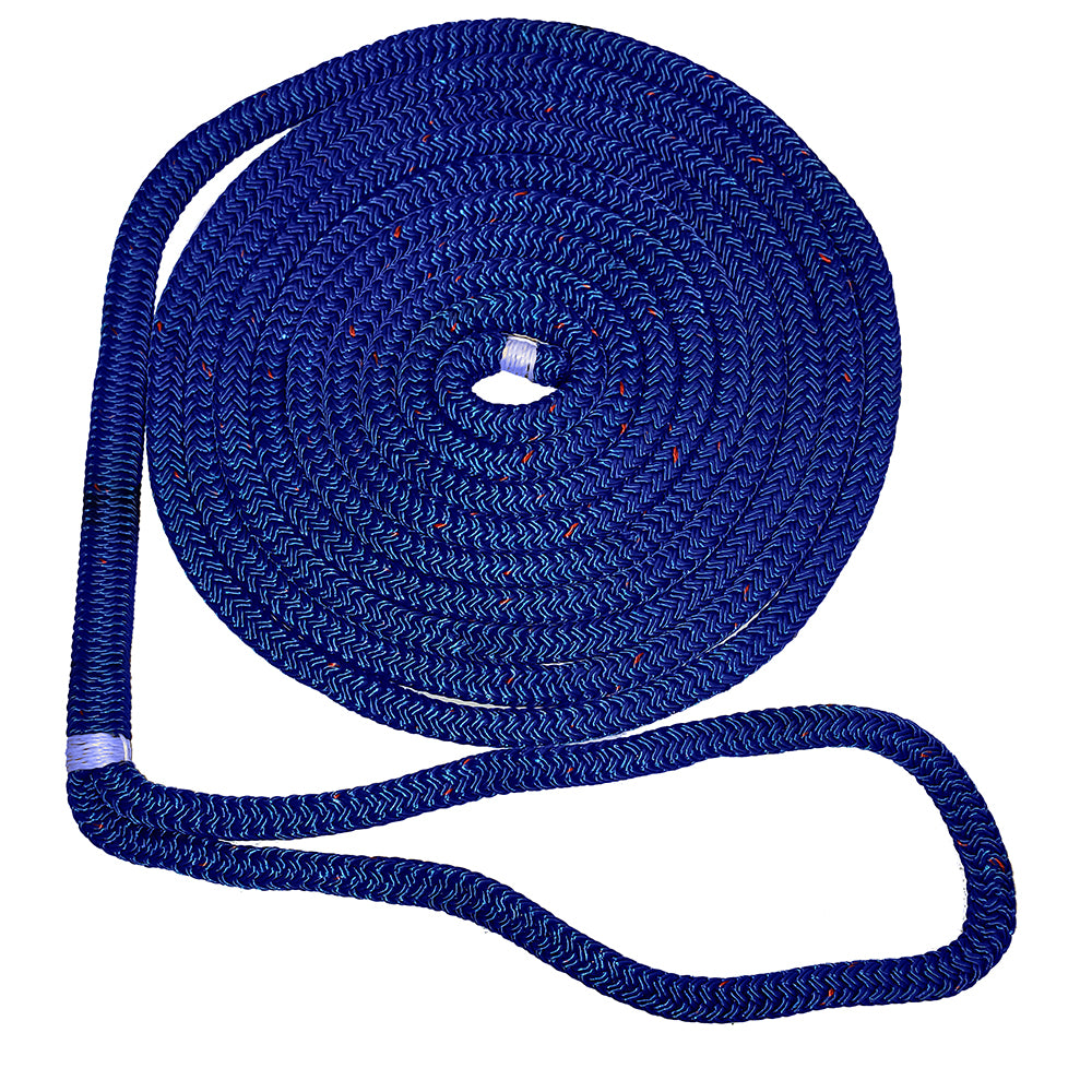 New England Ropes 38 Double Braid Dock Line  Blue wTracer  25 C50531200025