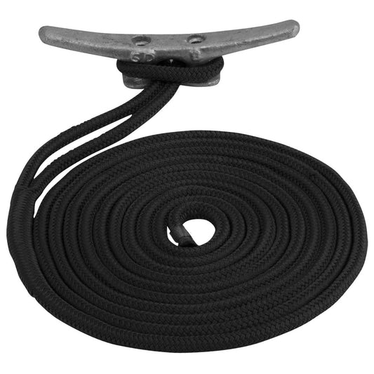 SeaDog Double Braided Nylon Dock Line  12 x 30  Black 302112030BK1