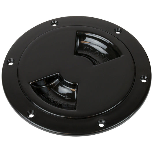 SeaDog Smooth Quarter Turn Deck Plate  Black  8 3361851