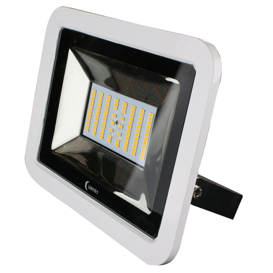 Lunasea 35W Slimline LED Floodlight 120240VAC Only Cool White 4500 Lumens 3 Cord  White Housing LLB36MN4100