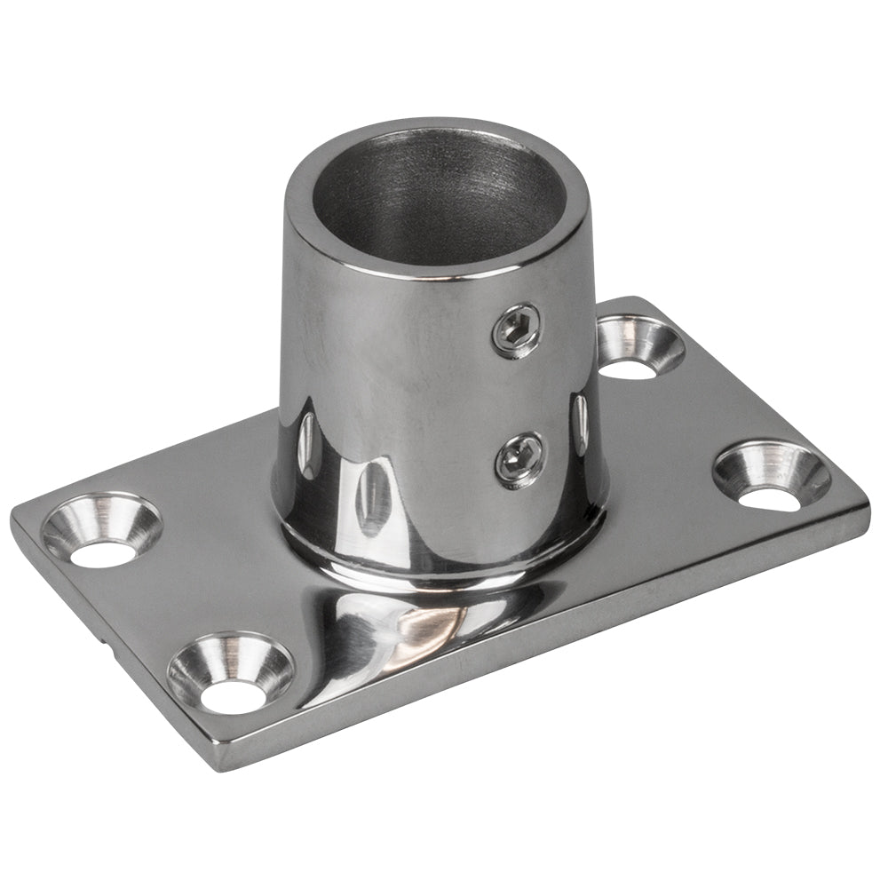 SeaDog Rail Base Fitting Rectangular Base 90 316 Stainless Steel  178 x 3316  1 OD 2819011