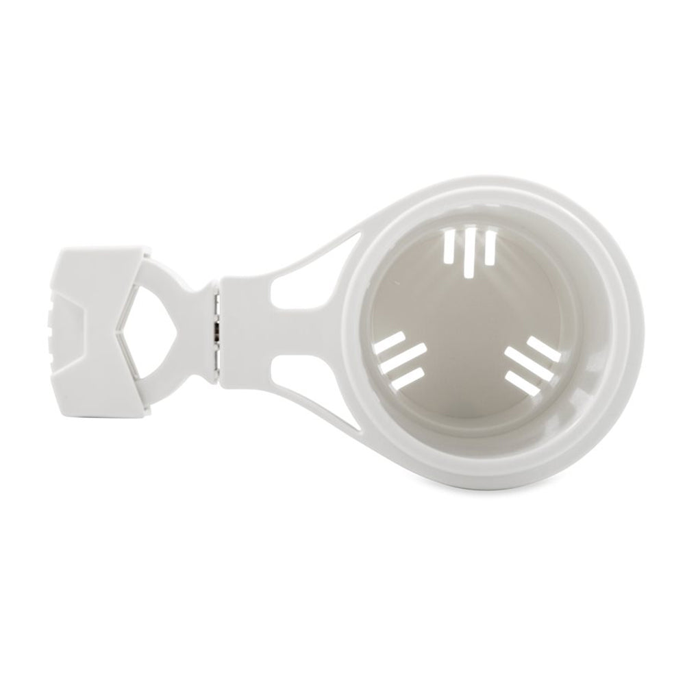 Camco ClampOn Rail Mounted Cup Holder  Small for Up to 114 Rail  White 53086