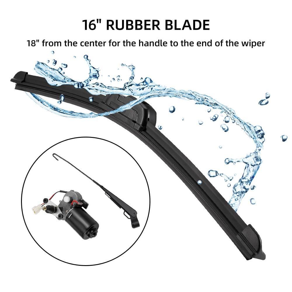 12V Electric Windshield Wiper Washer Kit for Polaris RZR, Ranger, Can-Am