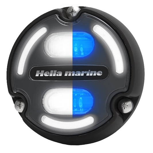 Hella Marine Apelo A2 Blue White Underwater Light  3000 Lumens  Black Housing  Charcoal Lens wEdge Light 016147001