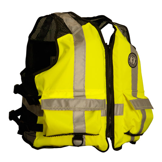 Mustang High Visibility Industrial Mesh Vest  Fluorescent YellowGreenBlack  XLLarge MV1254T3239LXL216