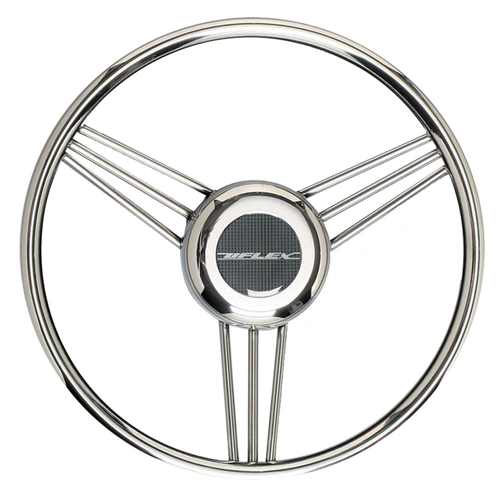 Uflex V27 138 Steering Wheel  Stainless Steel Grip  Spokes V27