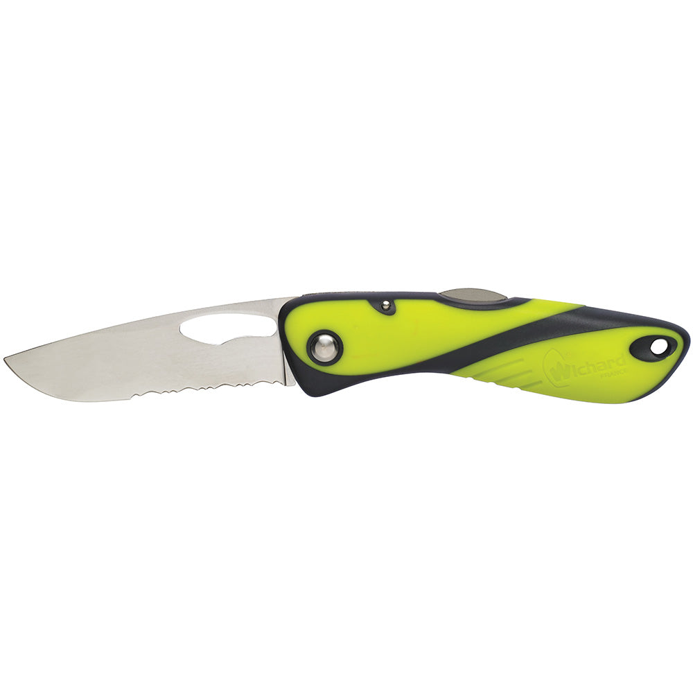 Wichard Offshore Knife  Single Serrated Blade  Fluorescent 10112