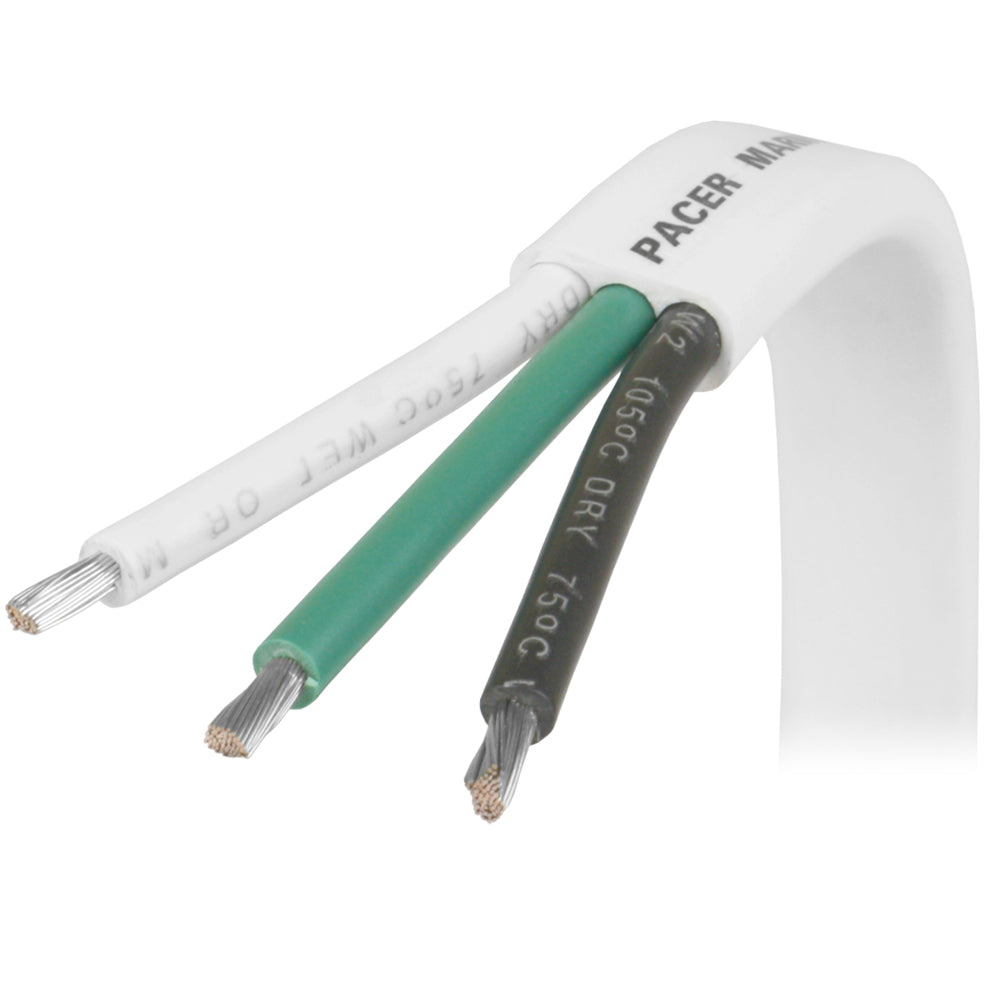 Pacer 123 AWG Triplex Cable  BlackGreenWhite  100 W123100