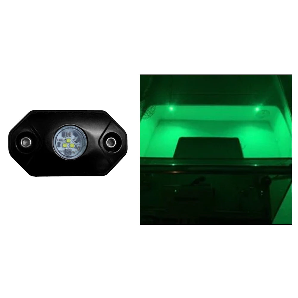 Black Oak Rock Accent Light  Green  Black Housing RLG