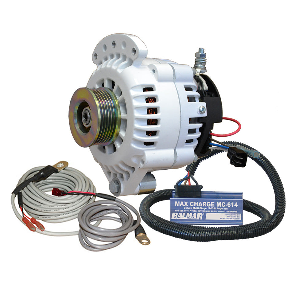 Balmar Alternator 100 AMP Kit 12V 12 Single Foot Spindle Mount K6 Pulley Regulator  Temp Sensor 621VUPMC100K6