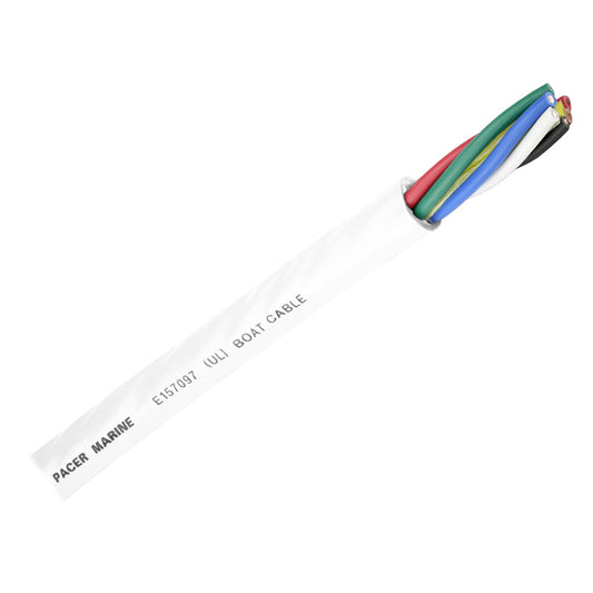 Pacer Round 6 Conductor Cable  250  166 AWG  Black Brown Red Green Blue  White WR166250