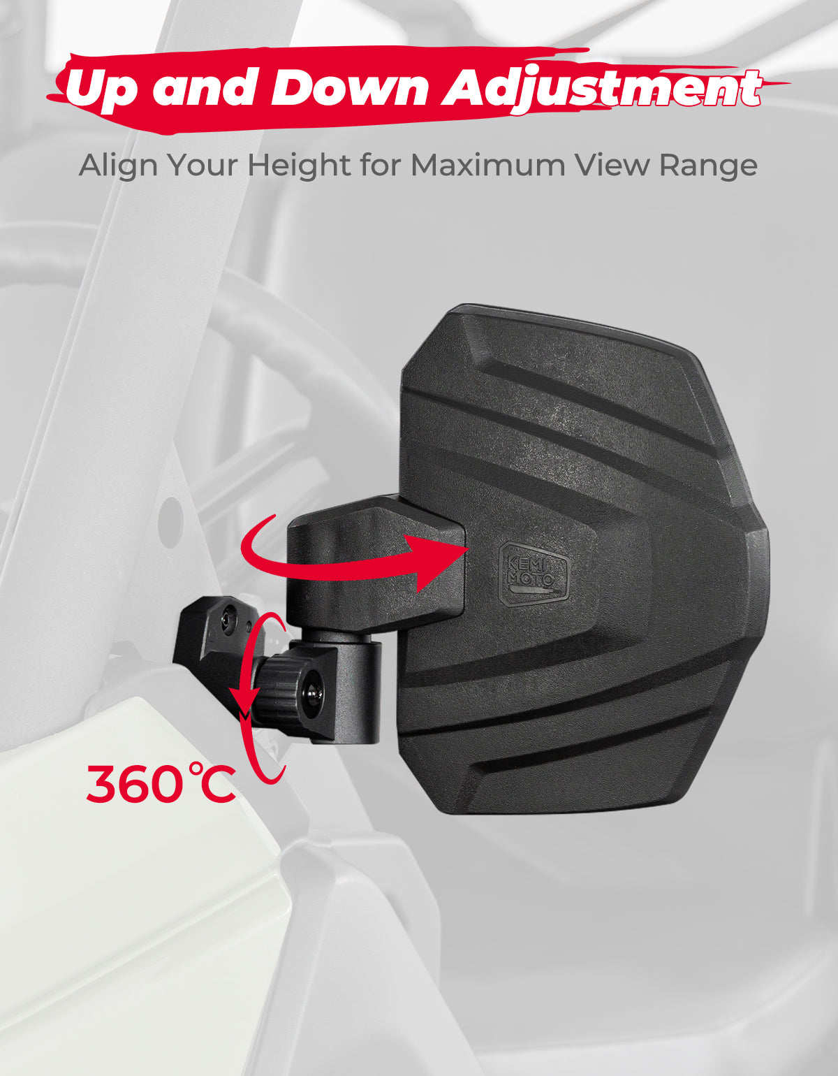 One Pair Side Mirrors for Can Am Defender /  MAX - Kemimoto