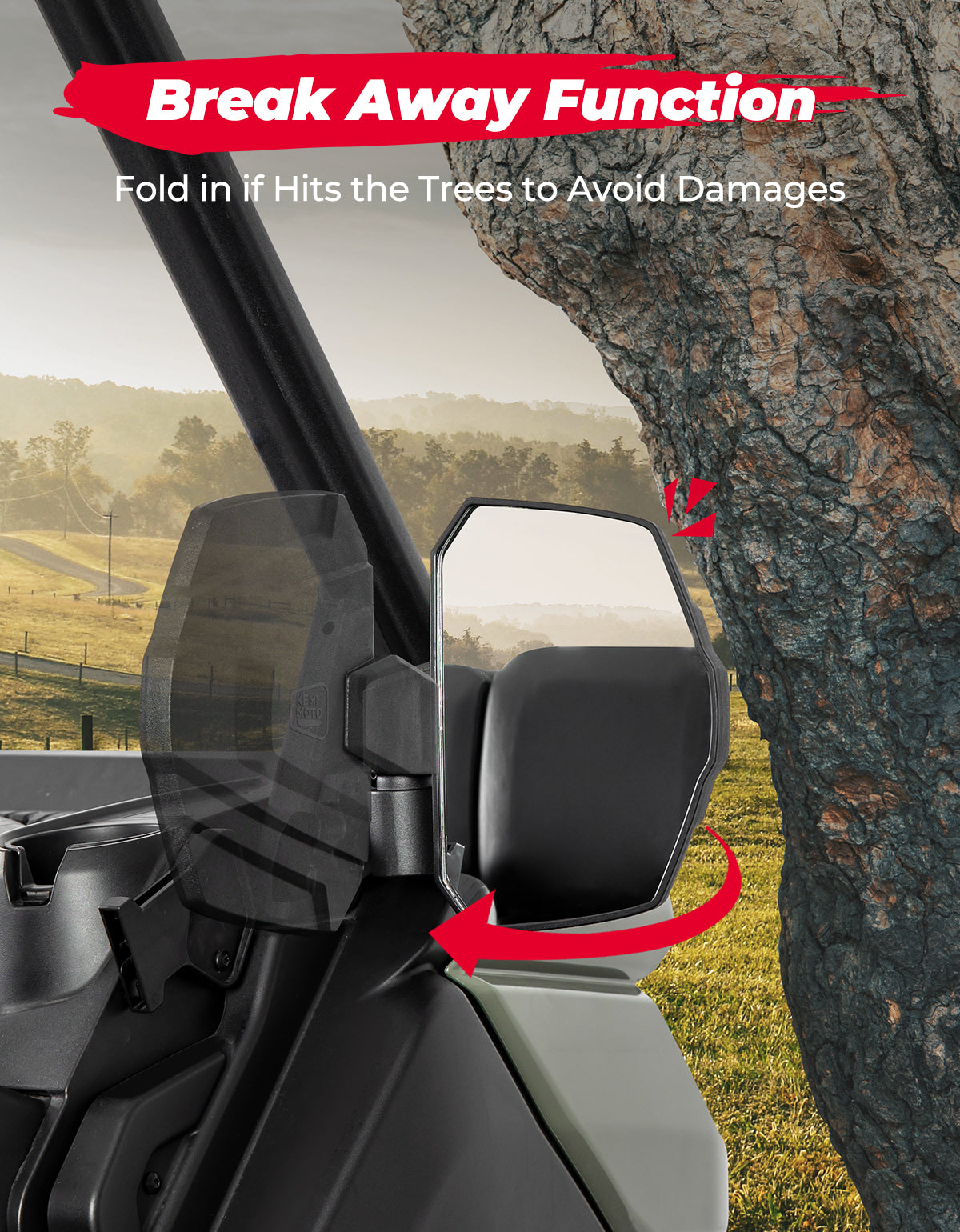 One Pair Side Mirrors for Can Am Defender /  MAX - Kemimoto