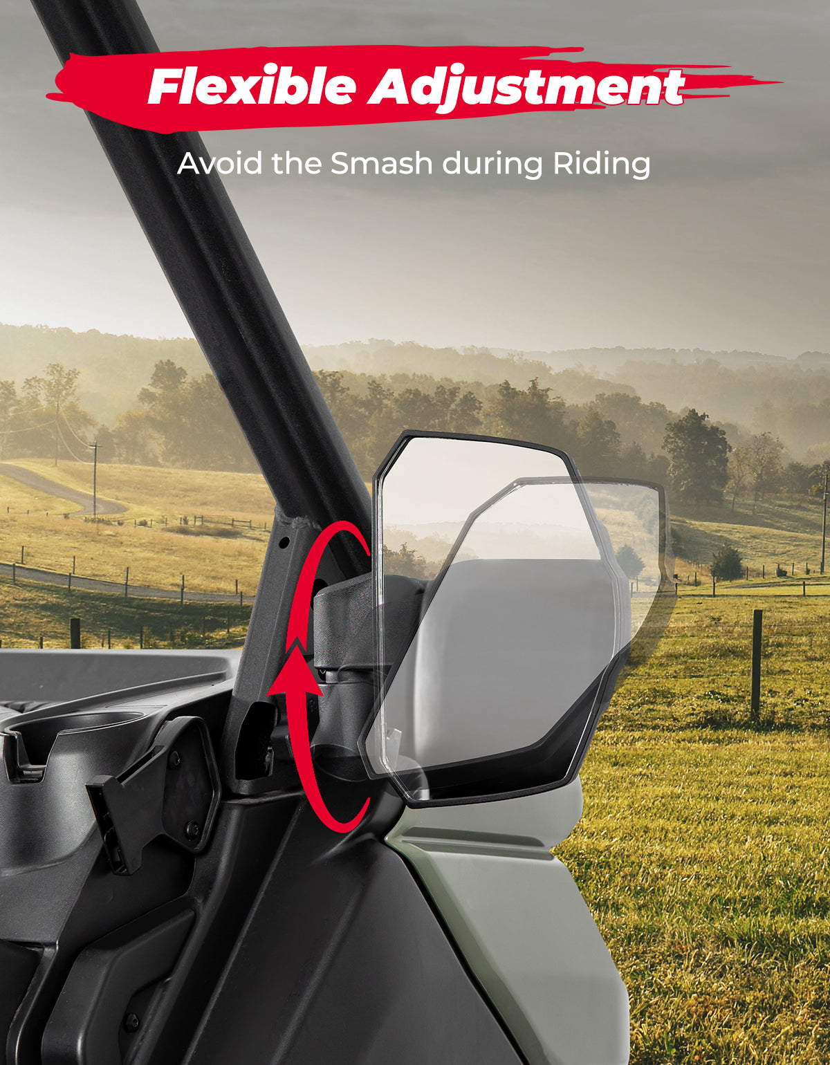 One Pair Side Mirrors for Can Am Defender /  MAX - Kemimoto