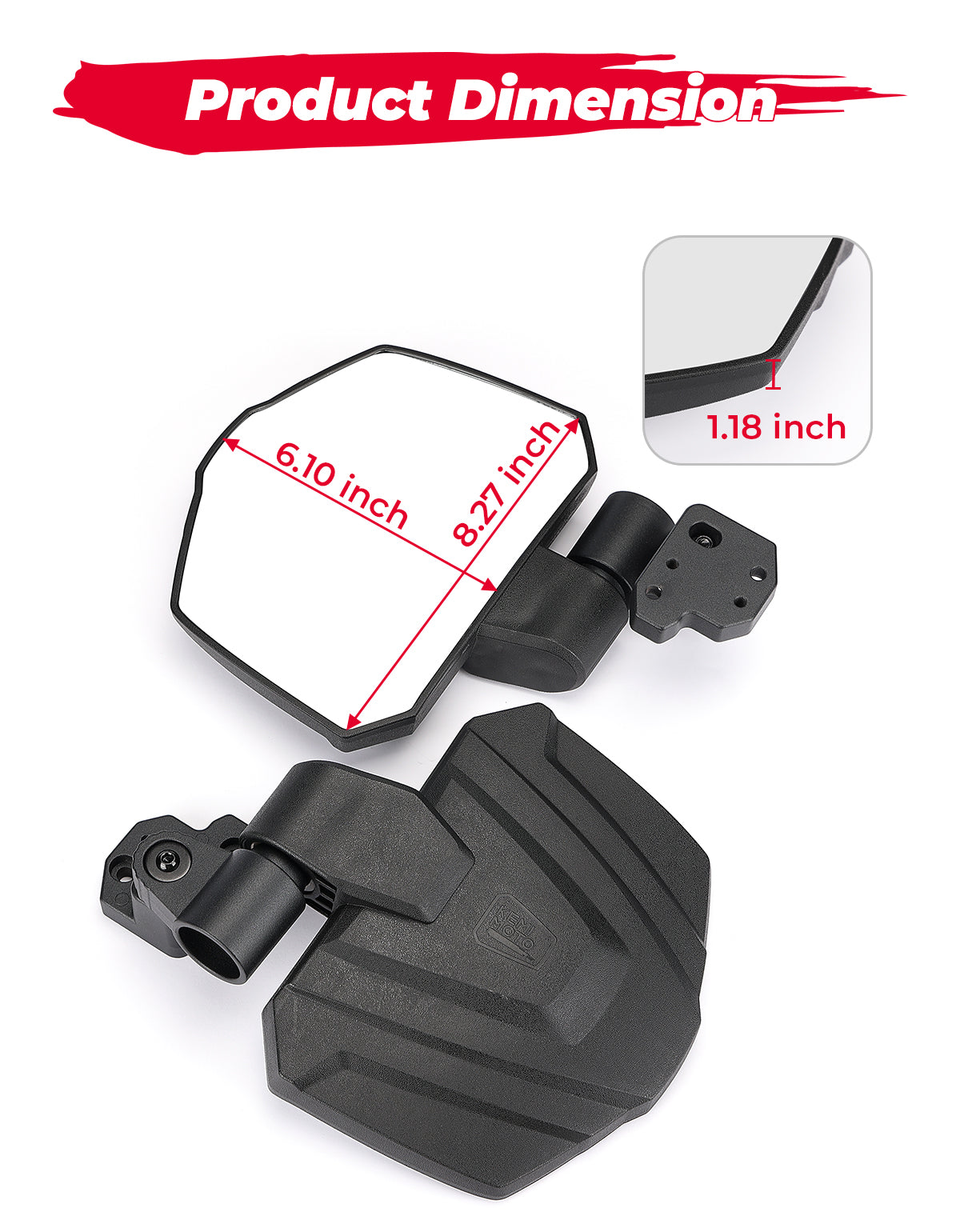 One Pair Side Mirrors for Can Am Defender /  MAX - Kemimoto