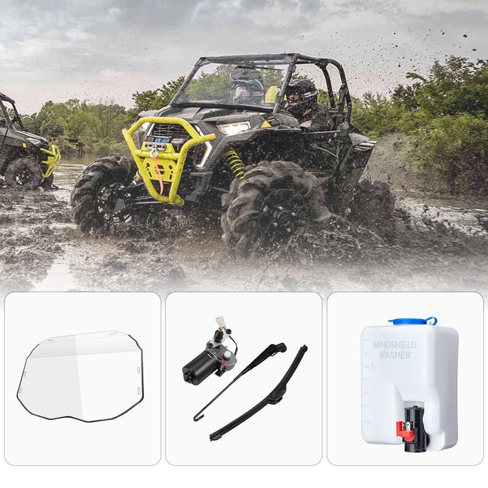 Full Windshield & Windshield Wiper & Windshield Washer for Can-Am Maverick X3