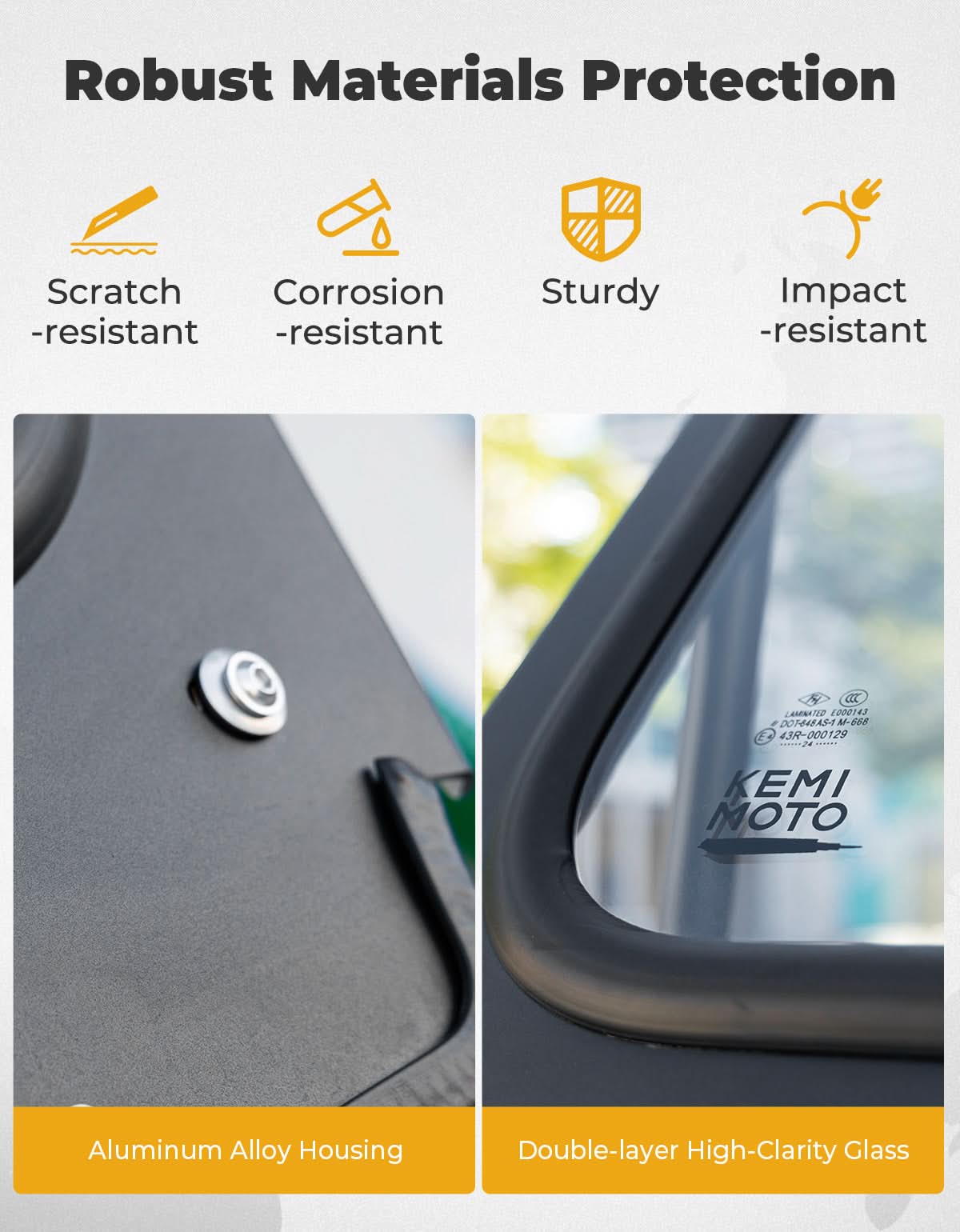 Glass Windshield with Manual Wipers for Polaris RZR PRO XP / RZR Turbo R 2020-2024 - Kemimoto