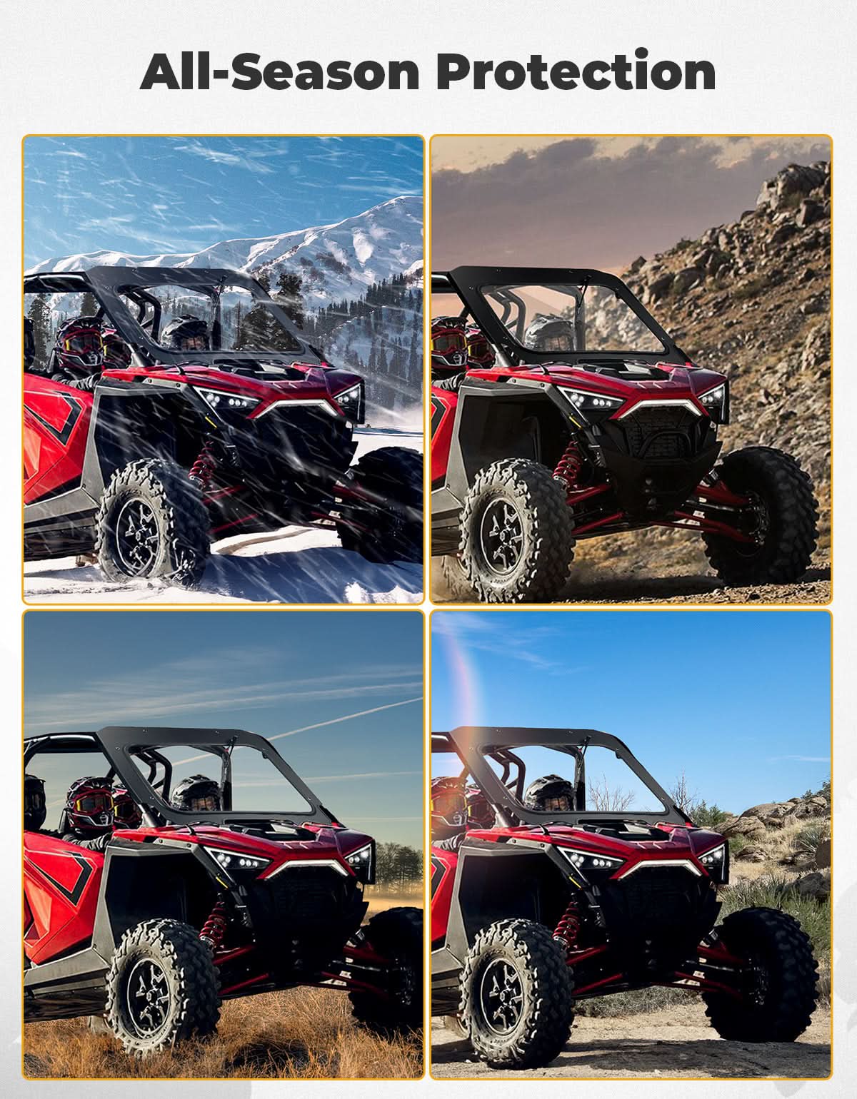 Glass Windshield with Manual Wipers for Polaris RZR PRO XP / RZR Turbo R 2020-2024 - Kemimoto