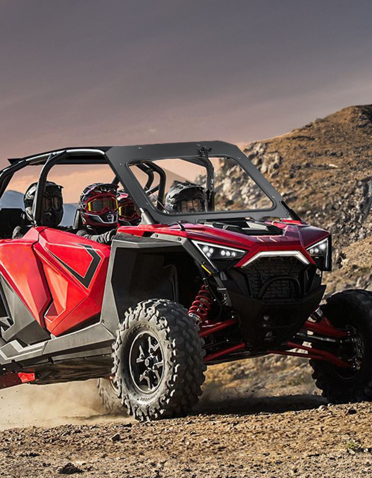 Glass Windshield with Electric Wipers for 2020-2024 Polaris RZR PRO XP / RZR Turbo R - Kemimoto