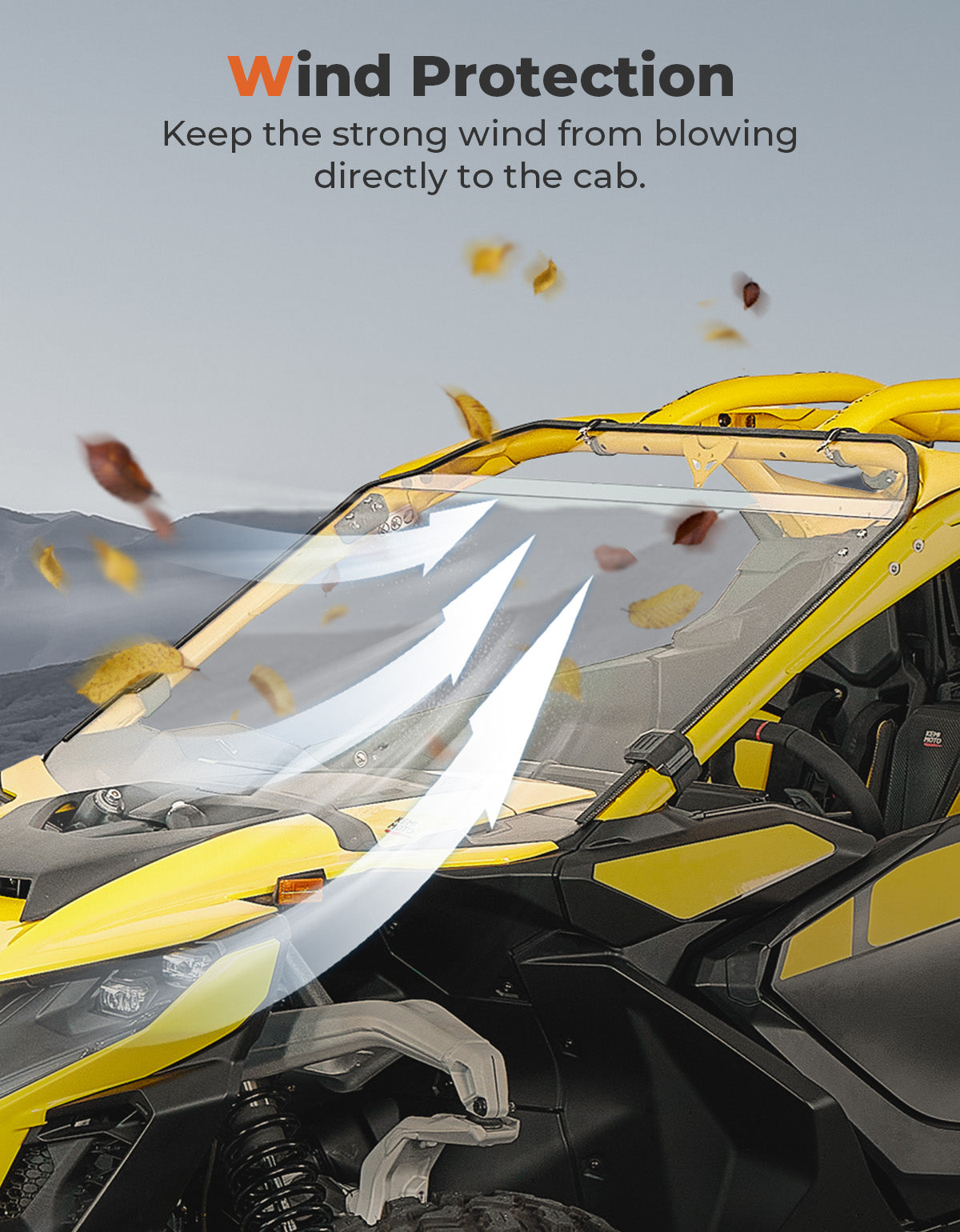 Front Full Windshield for Can Am Maverick R 2024+ - Kemimoto