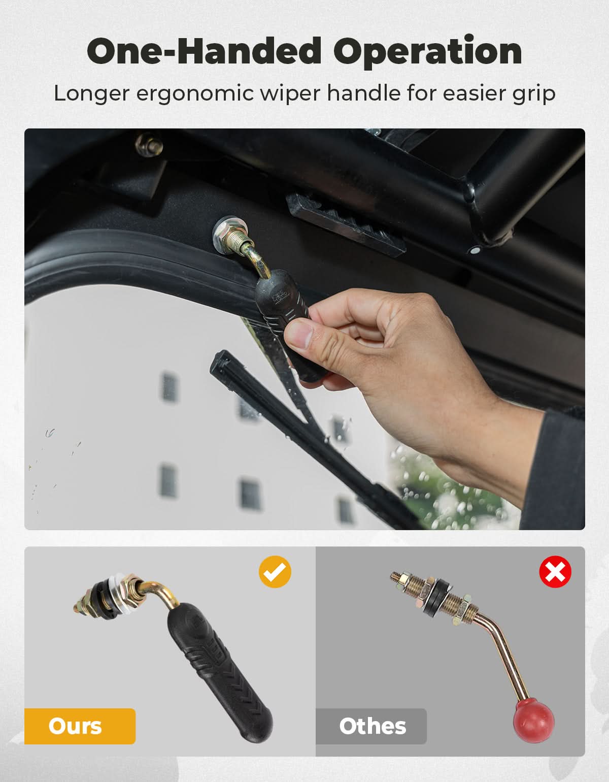 Glass Windshield with 2 Manual Wipers for 2024-2025 Polaris RZR XP 1000 / 4 - Kemimoto