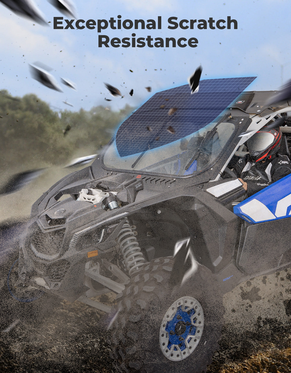 Glass Windshield with Sliding Vents for Can-Am Maverick X3 / X3 MAX - Kemimoto