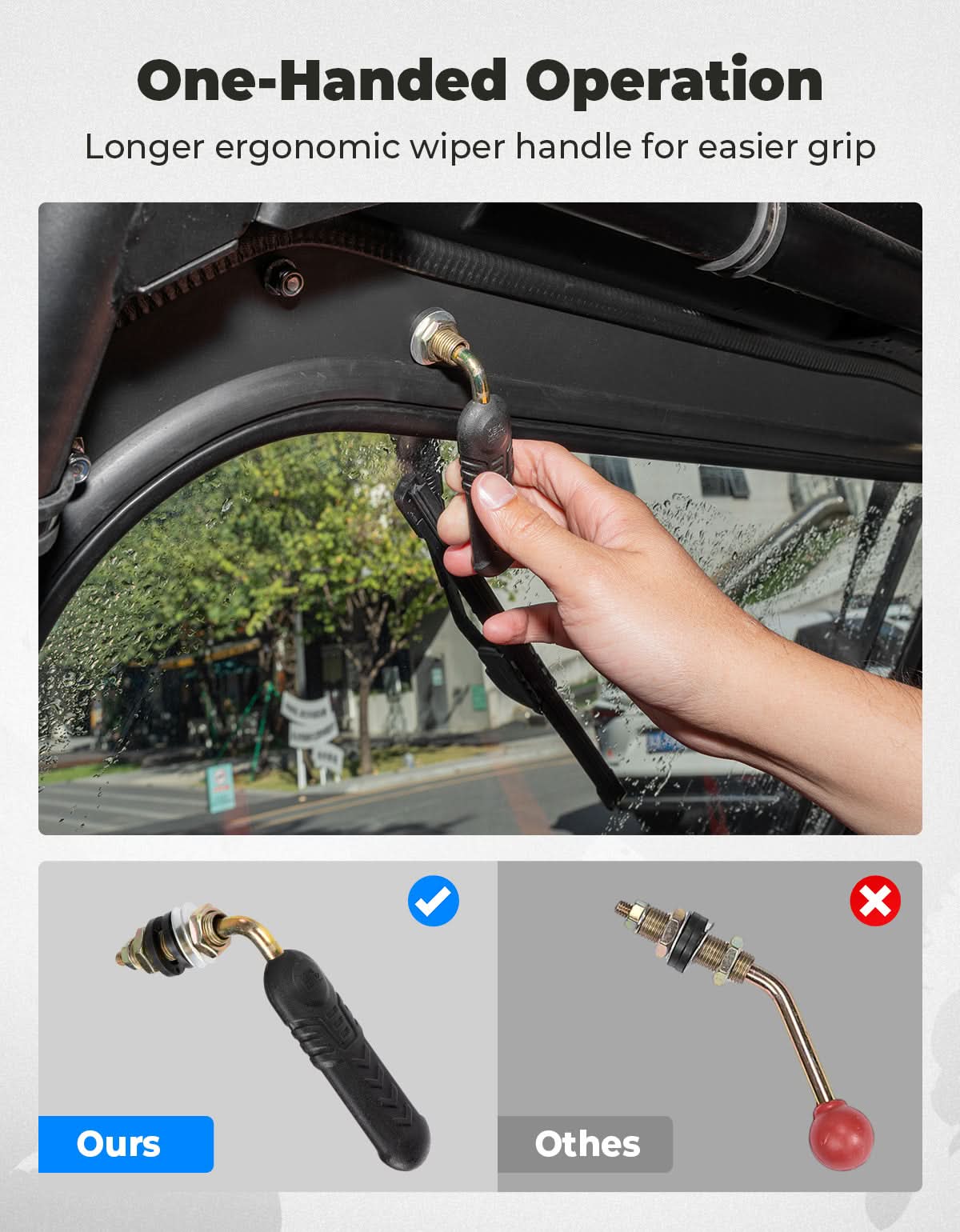 Glass Windshield with 2 Manual Wipers for 2019-2023 Polaris RZR XP 1000 /Turbo - Kemimoto