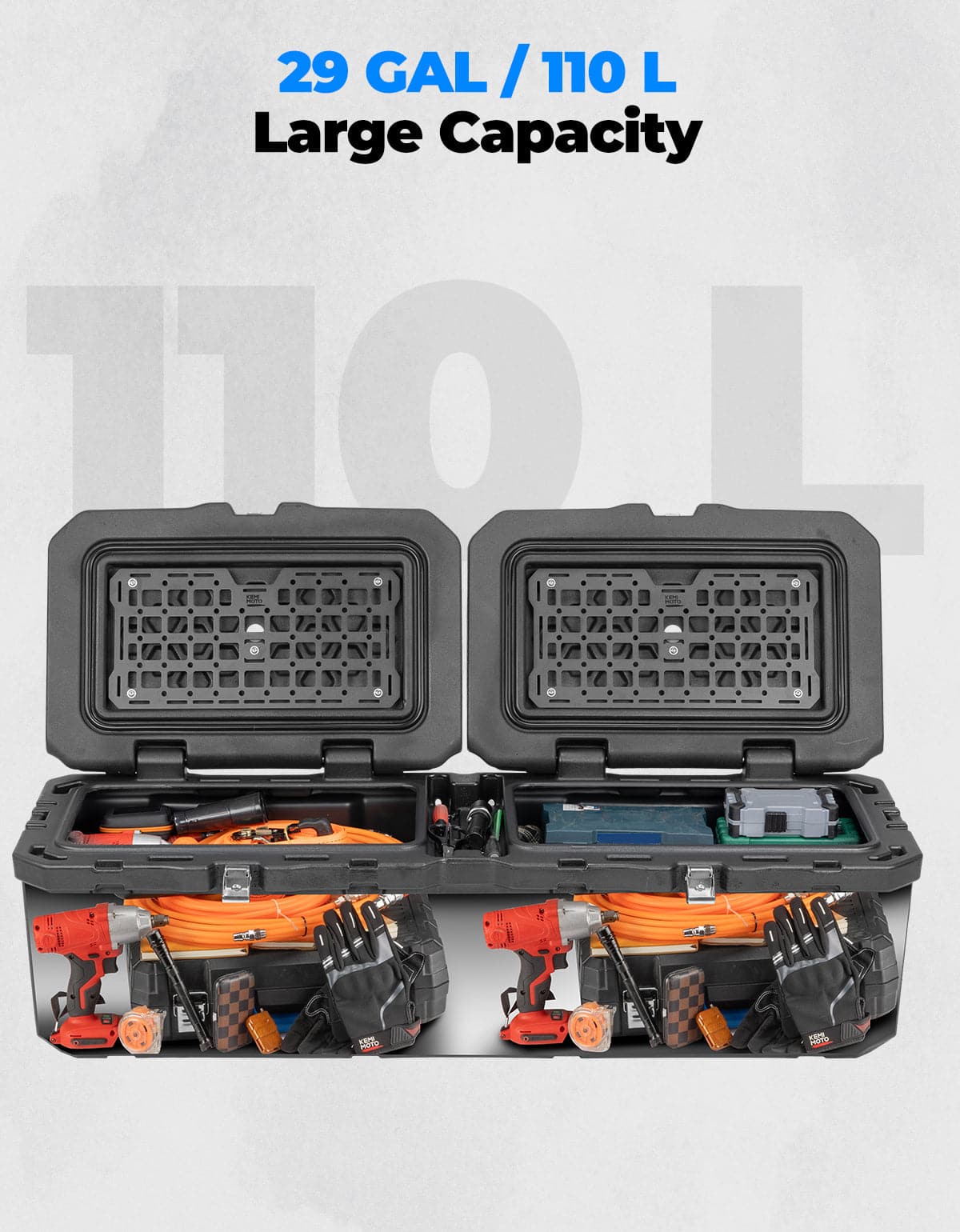 110L/29Gal UTV Bed Storage Box For CFMOTO Uforce 1000 | 1000XL - Kemimoto