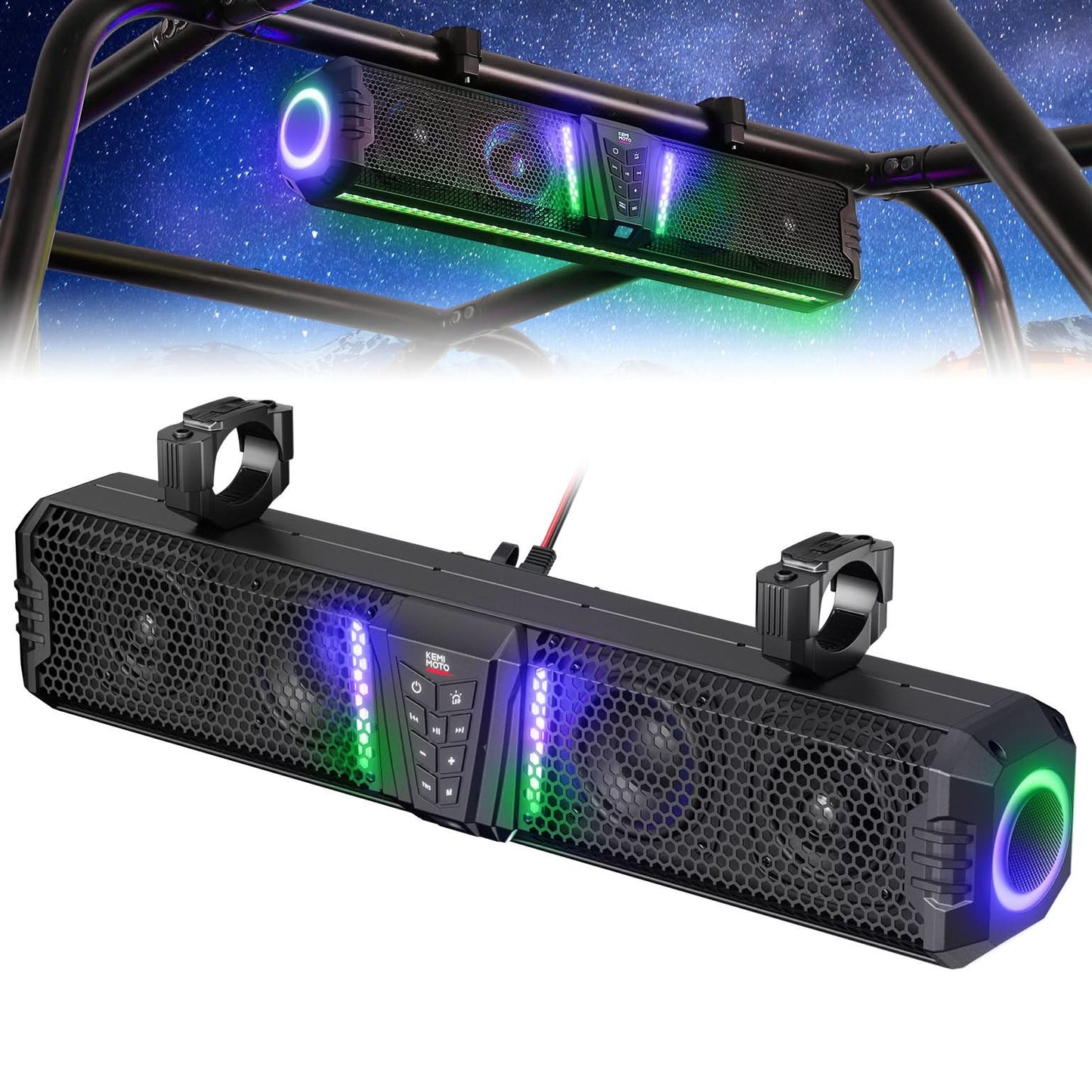 Midnight 60 UTV Soundbar 26' – Bluetooth & RGB Lights, Waterproof 2025 for Golf Cart/ATV/Polaris