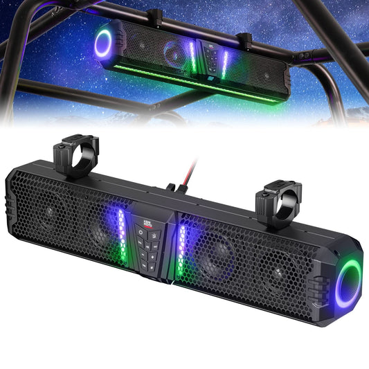 Midnight 60 UTV Soundbar 26' – Bluetooth & RGB Lights, Waterproof 2025 for Golf Cart/ATV/Polaris