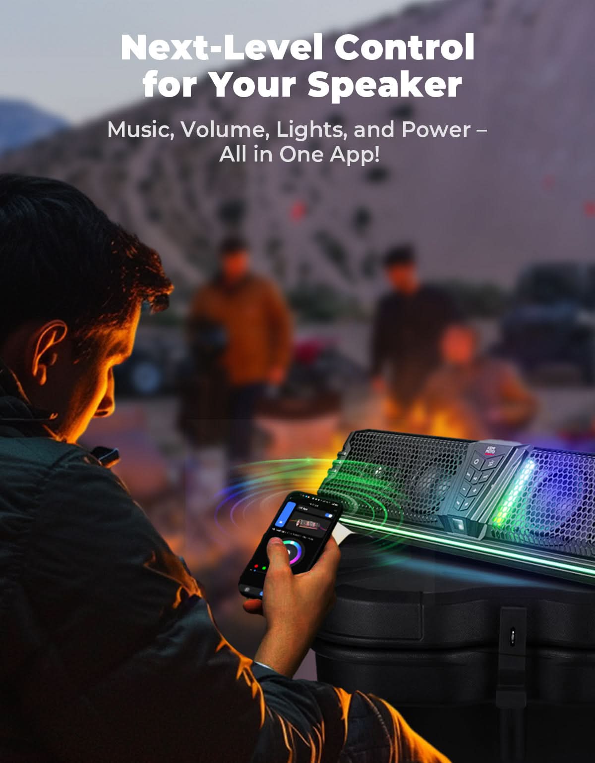 Midnight 60 UTV Soundbar 26' – Bluetooth & RGB Lights, Waterproof 2025 for Golf Cart/ATV/Polaris