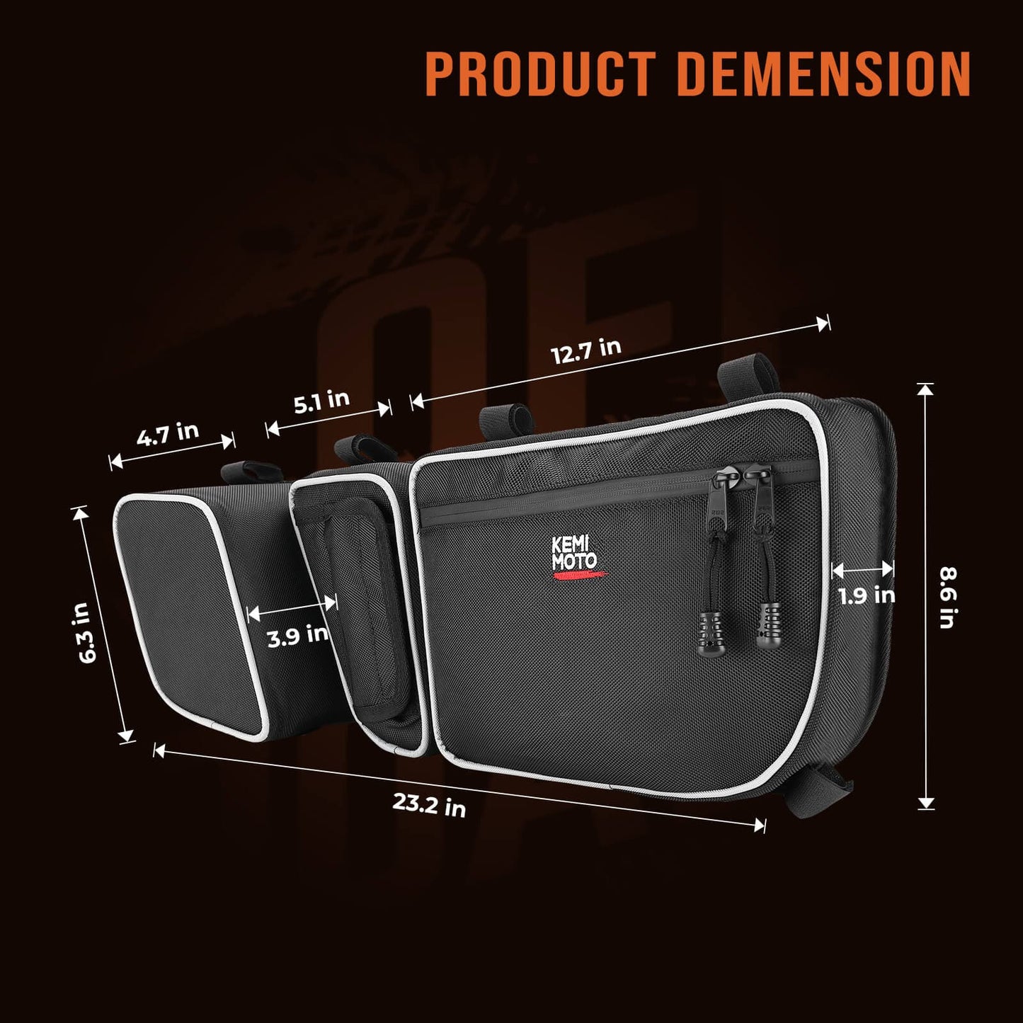 Can-Am Maverick X3/ X3 Max Front Door Storage Bags & Spare Tire Carrier - KEMIMOTO