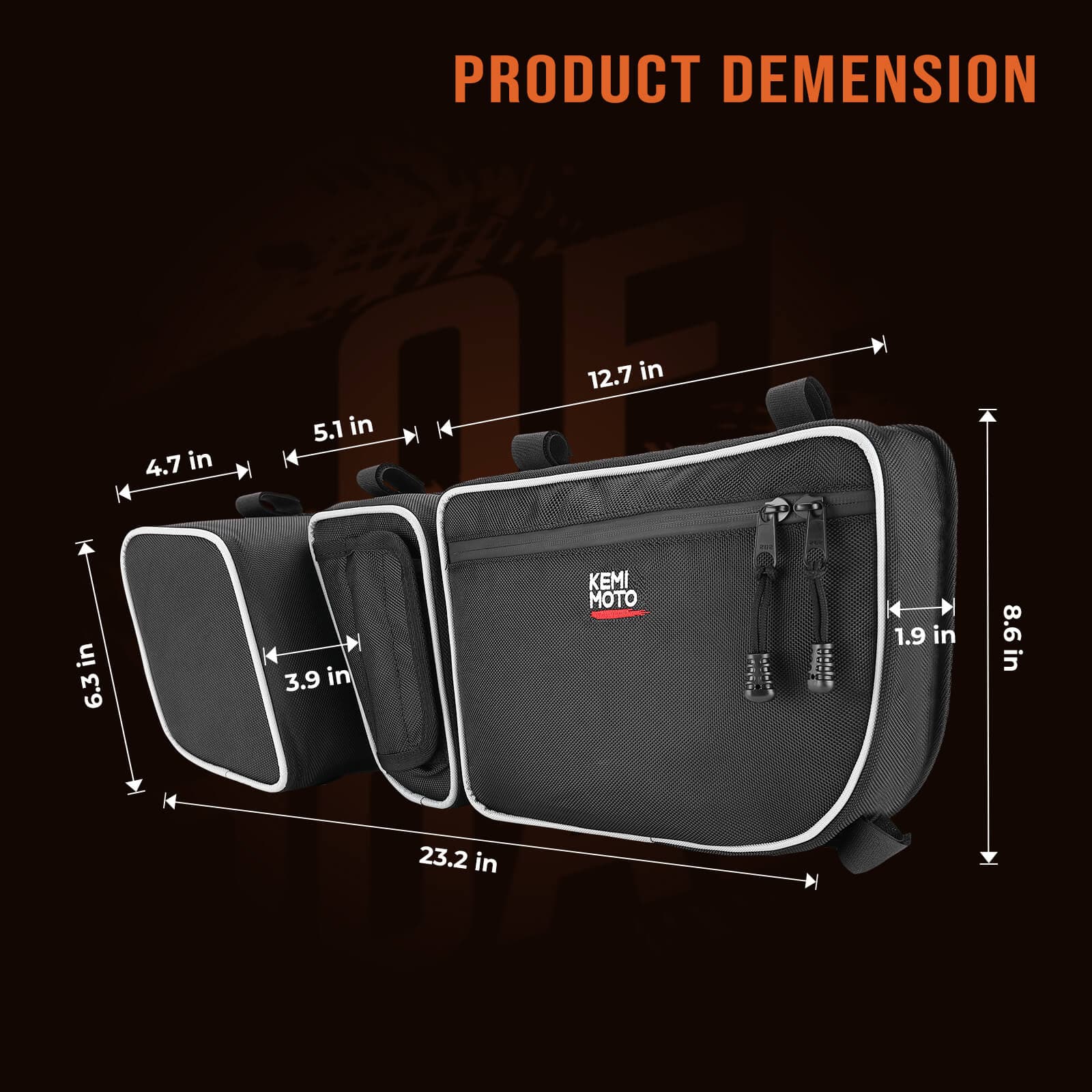 Can-Am Maverick X3/ X3 Max Front Door Storage Bags & Spare Tire Carrier - KEMIMOTO