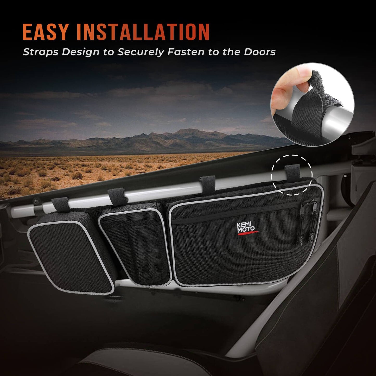 Can-Am Maverick X3/ X3 Max Front Door Storage Bags & Spare Tire Carrier - KEMIMOTO