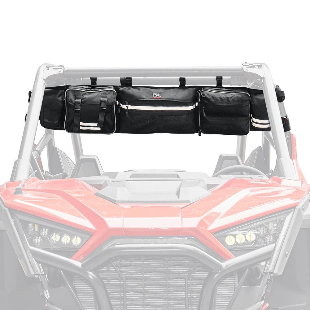 Upgraded UTV Roll Cage Overhead Organizer Roll Cage Cargo Rear Storage Bag - KEMIMOTO