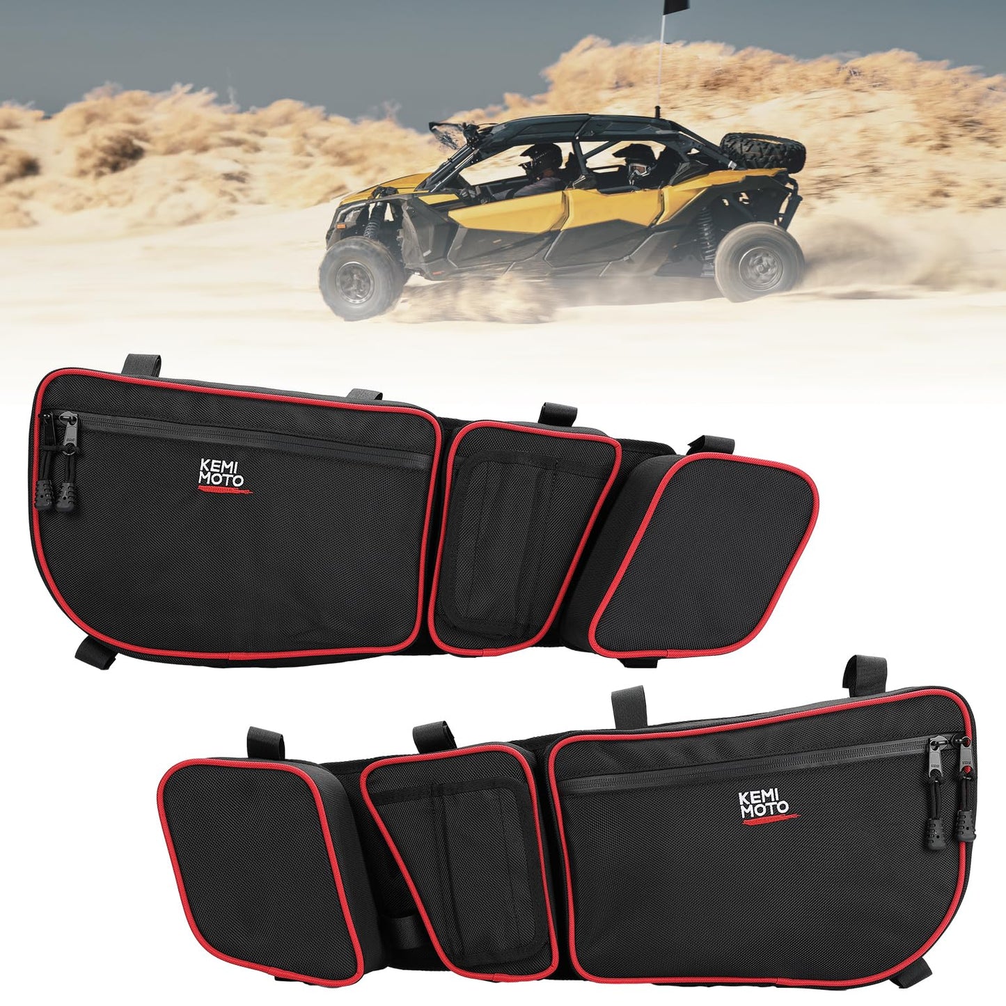 Flip Windshield and Door Bags for 2017+ Can Am Maverick X3 - Kemimoto