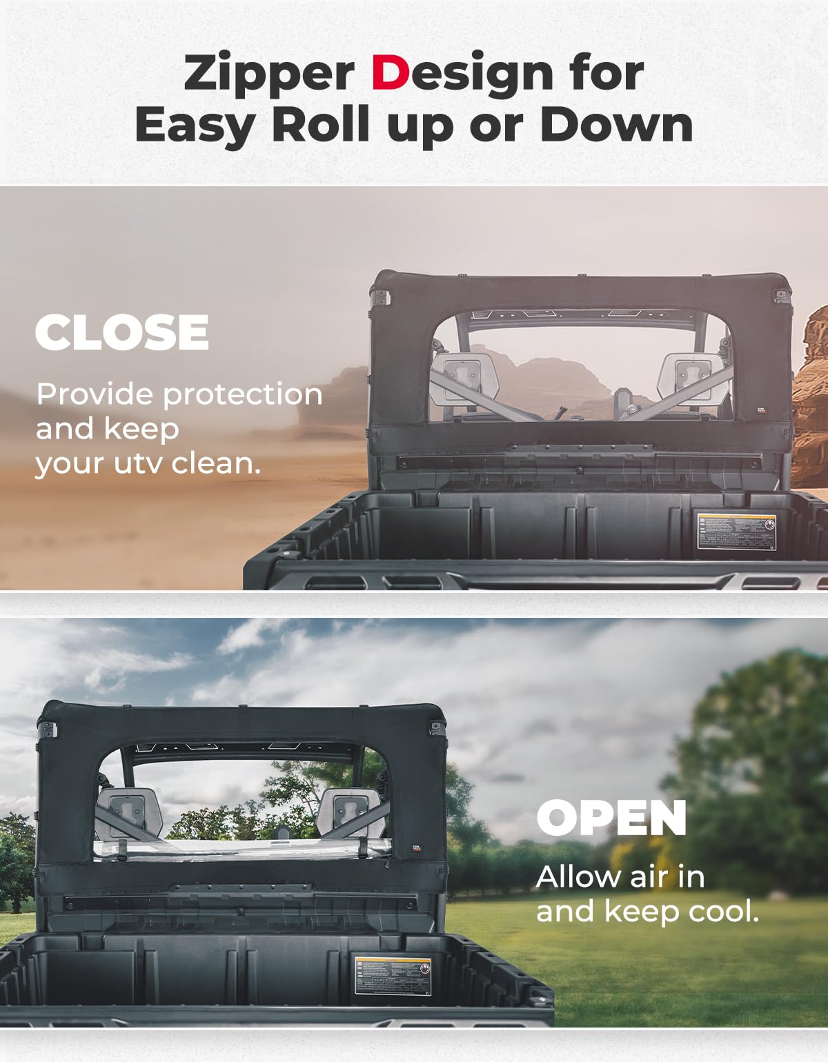 Soft Rear Windshield for Can-Am Defender HD