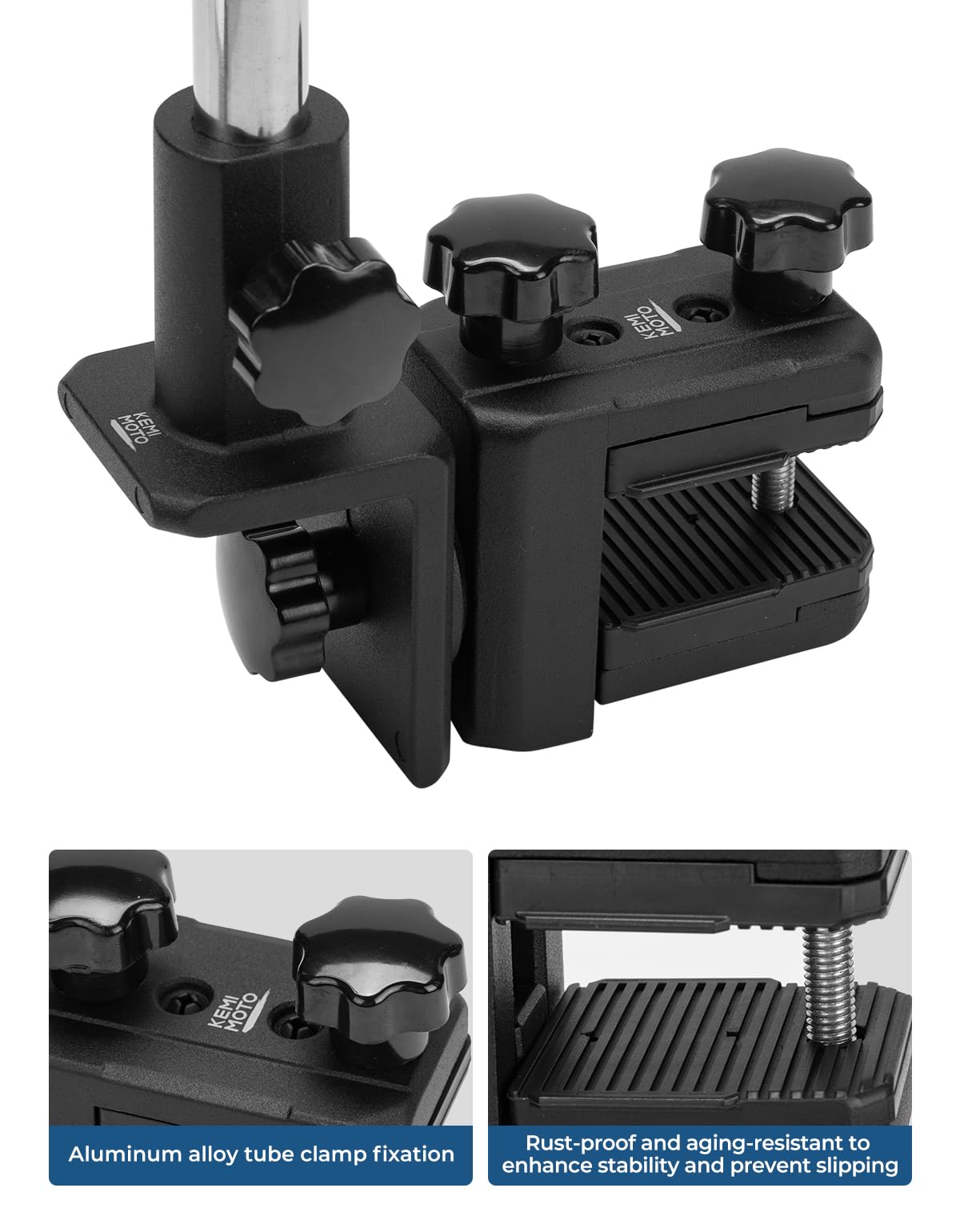 360¡ã Adjustable Boat Rear Mirror with Telescoping Pole 4.5"x8" - Kemimoto