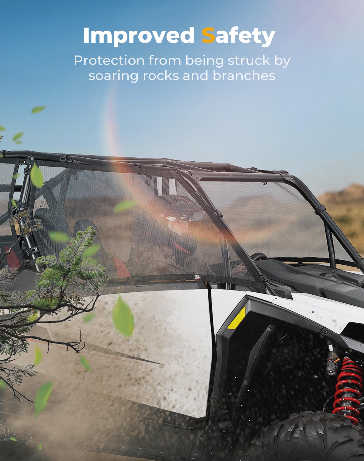 Window Mesh Net Side Soft Windshield for 2024 Polaris RZR XP 4 1000