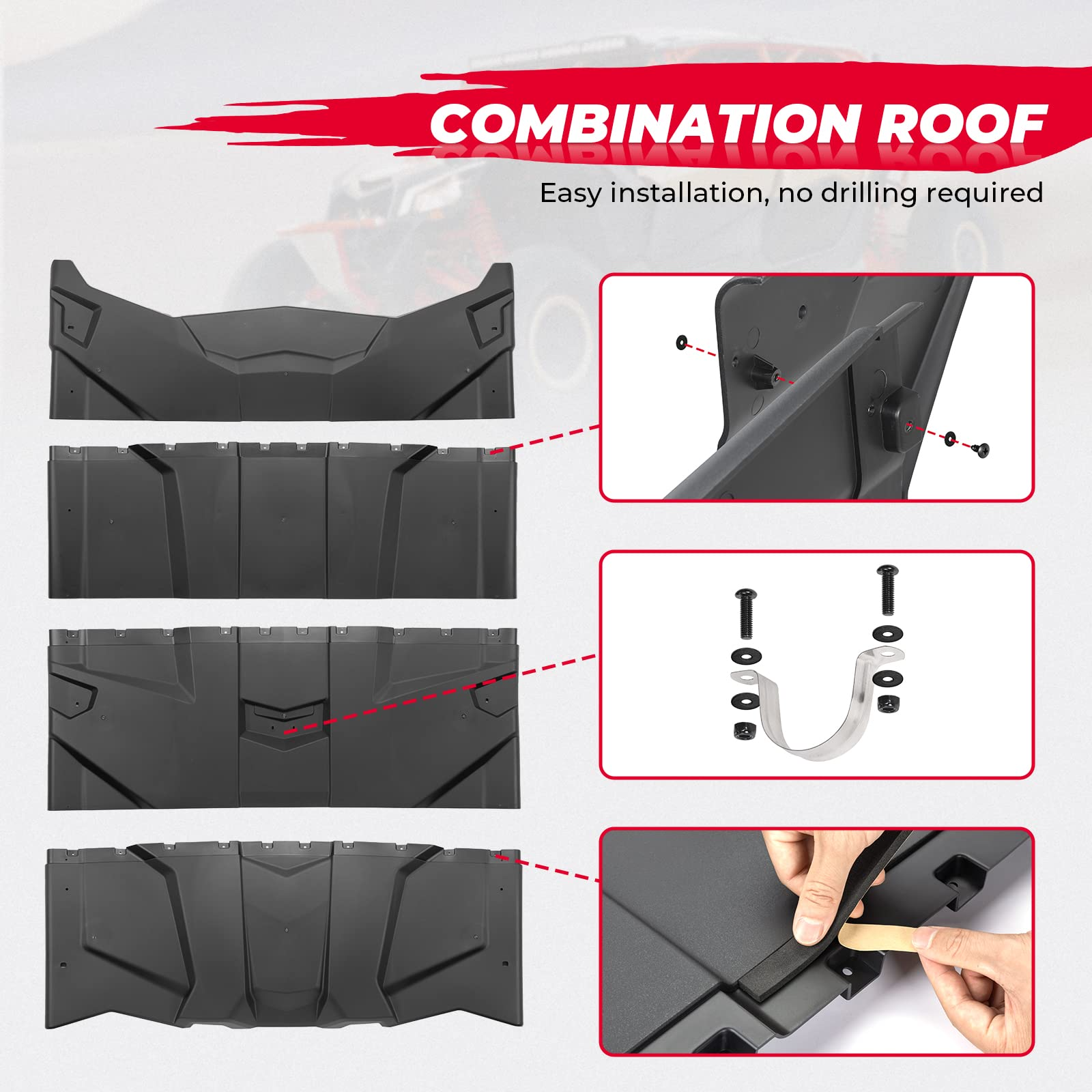 Maverick X3 Roof Combination Hard Roof Top Sunshade Sun Visor - Kemimoto