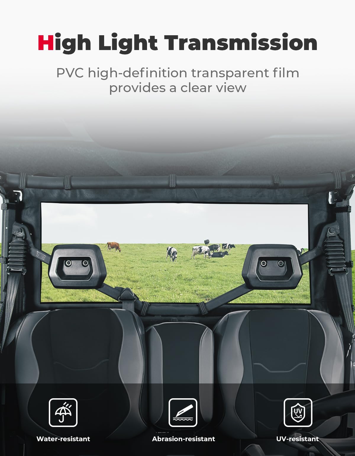 Fabric Soft Rear Windshield for Can-Am Defender HD10|9|8|7|5